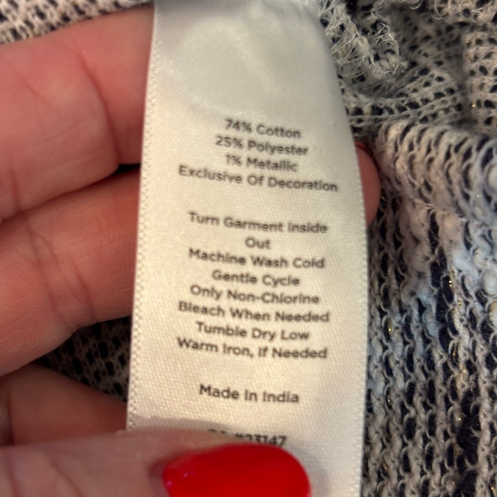 Talbots Boxy 3/4 Sleeve Sweater Top, Large, Nautical Spring Sailing Casual - Picture 6 of 10